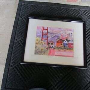 Eduardo Guzman Signed and Numbered San Francisco Art Watercolor Print Painting